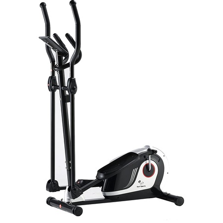 Bicicleta fitness eliptica Karl Sports, volanta 4kg, negru/rosu/argintiu