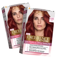 pachet promo 2 x vopsea de par permanenta cu amoniac loreal paris excellence creme 666 rosu intens 192 ml imagen 44_0_
0