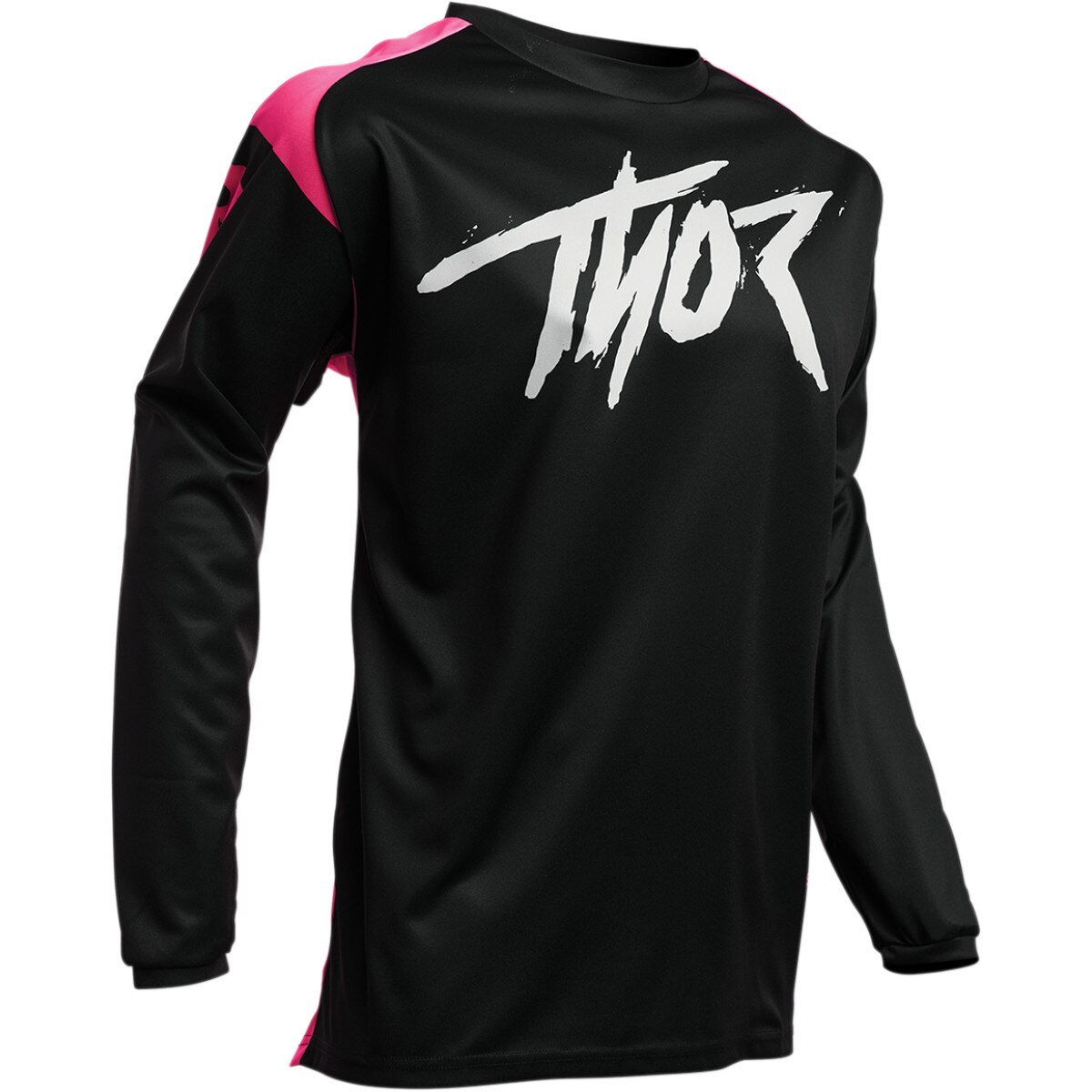 Tricou cu maneca lunga Copii Atv/Cross Thor Sector Link negru/roz, marime XS