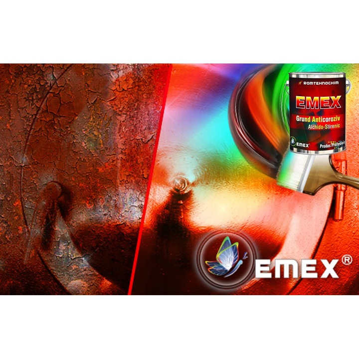Grund Anticoroziv Alchido Stirenic “Emex”, Rosu, Bidon 25 Kg