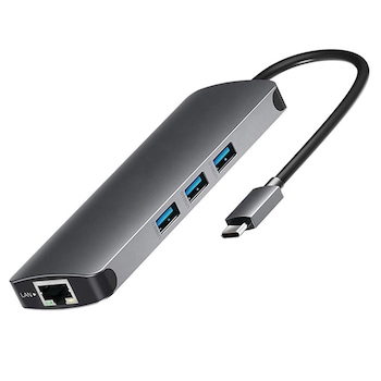 Adaptor 9in1 USB-C HDMI 4K SD Ethernet Gigabit Hub Adaptor 9in1 USB-C HDMI 4K SD Ethernet Gigabit Hub