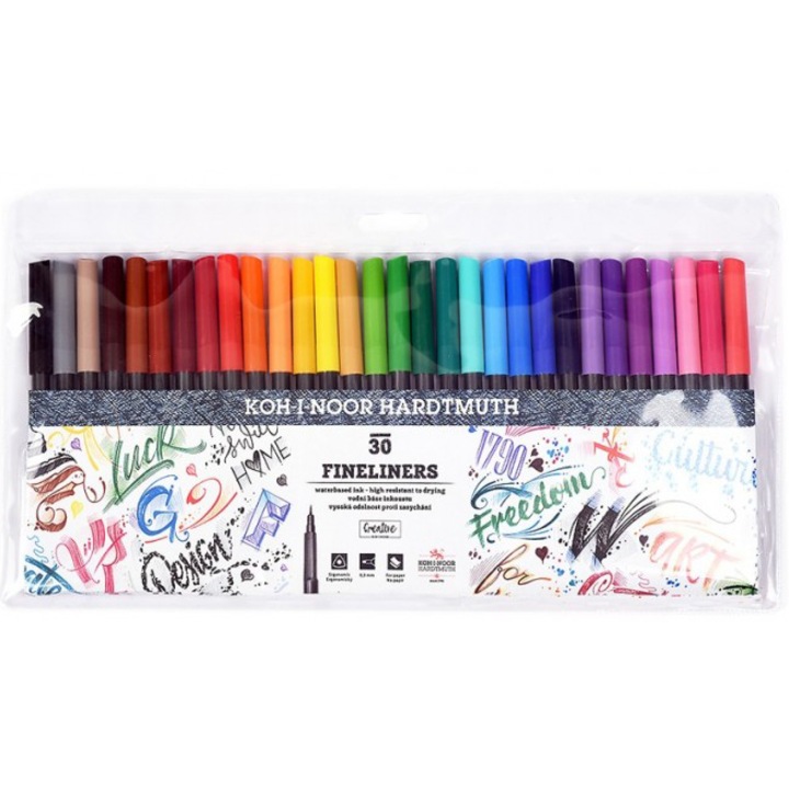 Koh-i-Noor filctoll készlet, vékony vonal, 0,3 mm, 30 db