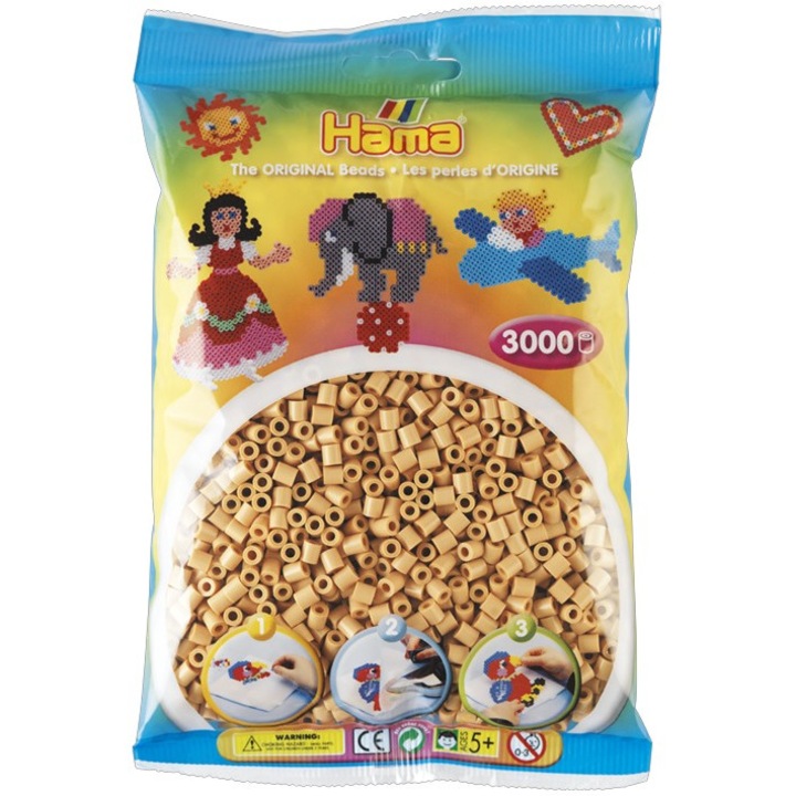 Margele de calcat HAMA MIDI Bej, 3000 buc in pungulita