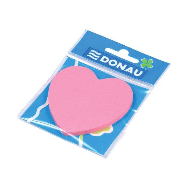 Notite autoadezive inima 70x70 mm, 50 file Donau