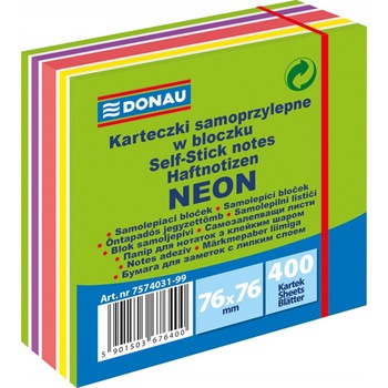 Notite autoadezive culori neon 76x76 mm, 400 file Donau model verde Notite autoadezive culori neon 76x76 mm, 400 file Donau model verde