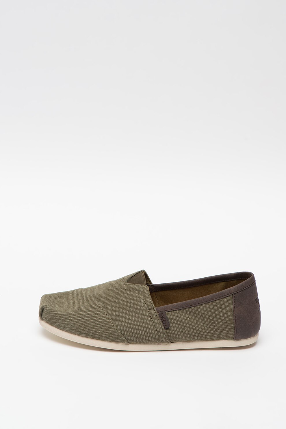 TOMS, Pantofi loafer cu insertii de piele ecologica Classic, Verde militar, 9