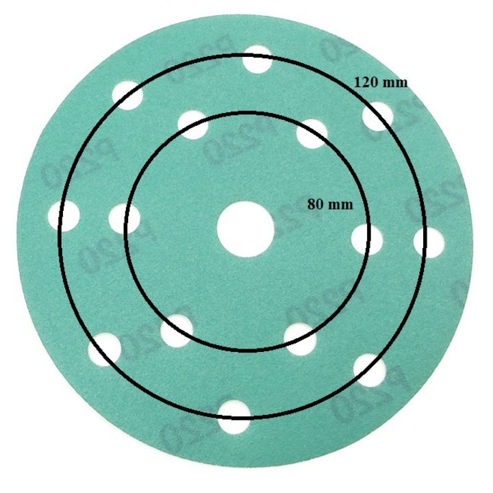 Set 25 buc disc abraziv DEERFOS SA700 150 mm 15 gauri granulatia 3000, prindere arici (cu scai, velcro)
