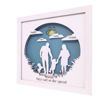 Tablou 3D, luminos, personalizabil pentru nasi, Noor Handmade Atelier, 25 x 25cm