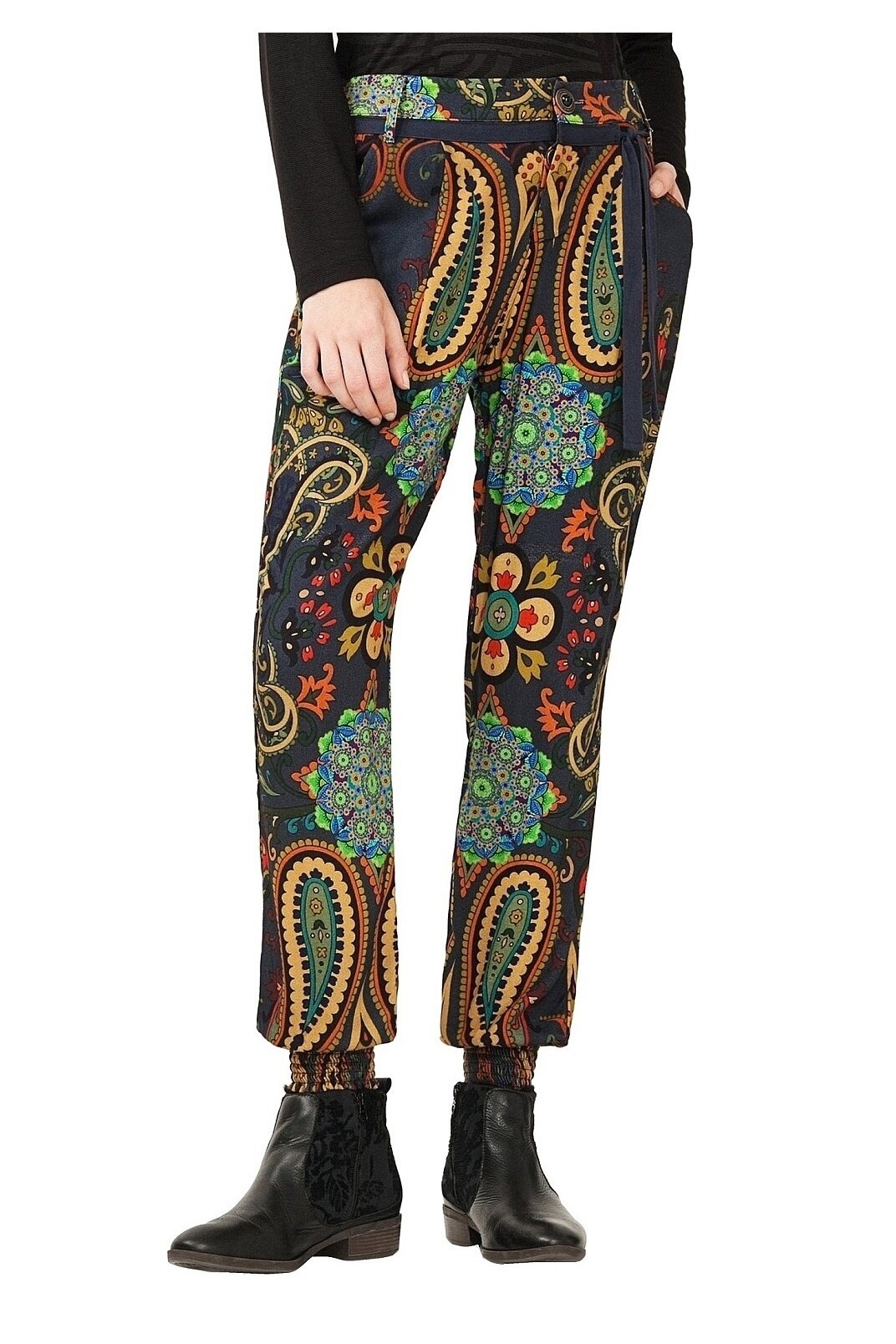 Pantaloni dama, Desigual, Multicolor, Multicolor