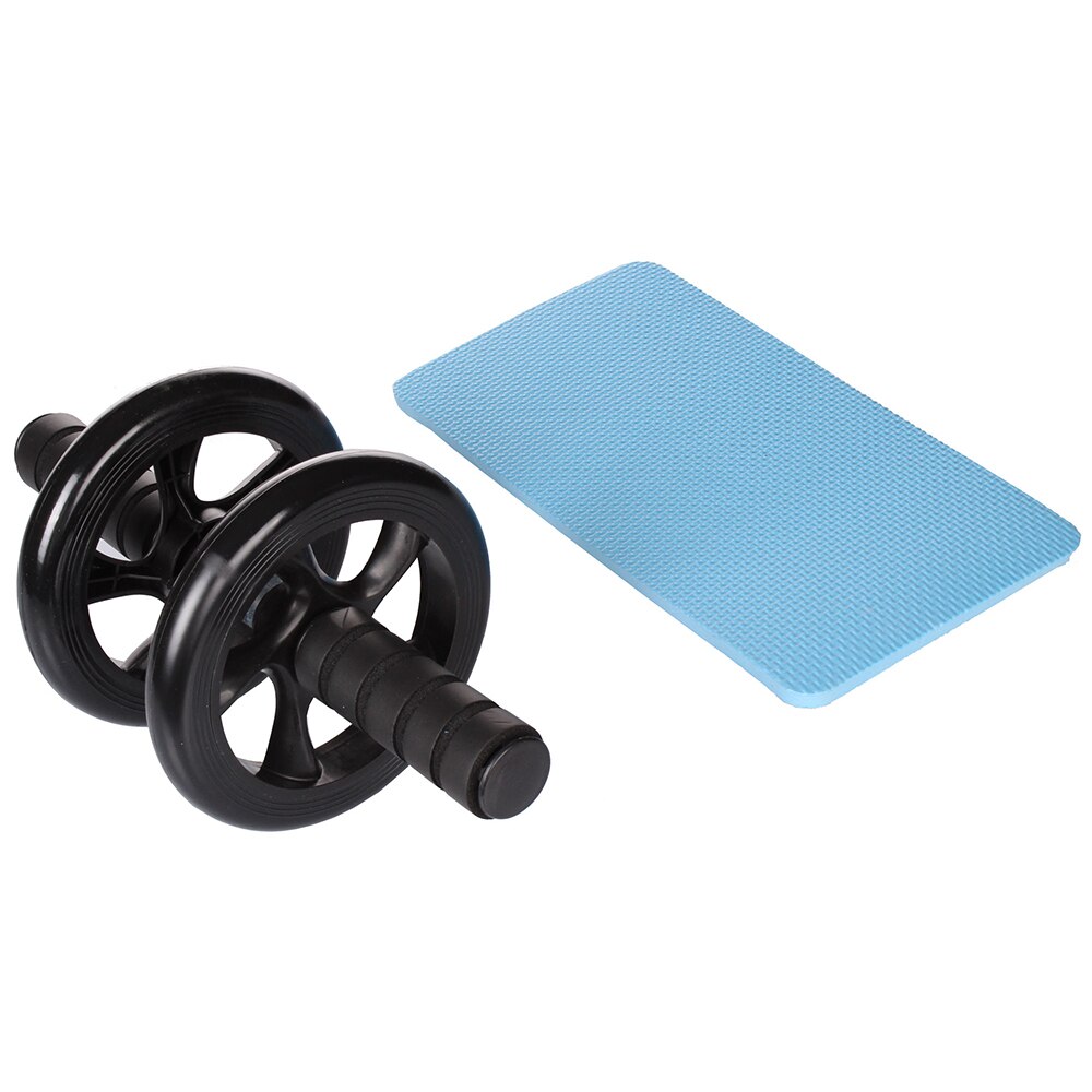 Set roata abdomene + protectie genunchi din spuma, Merco, negru