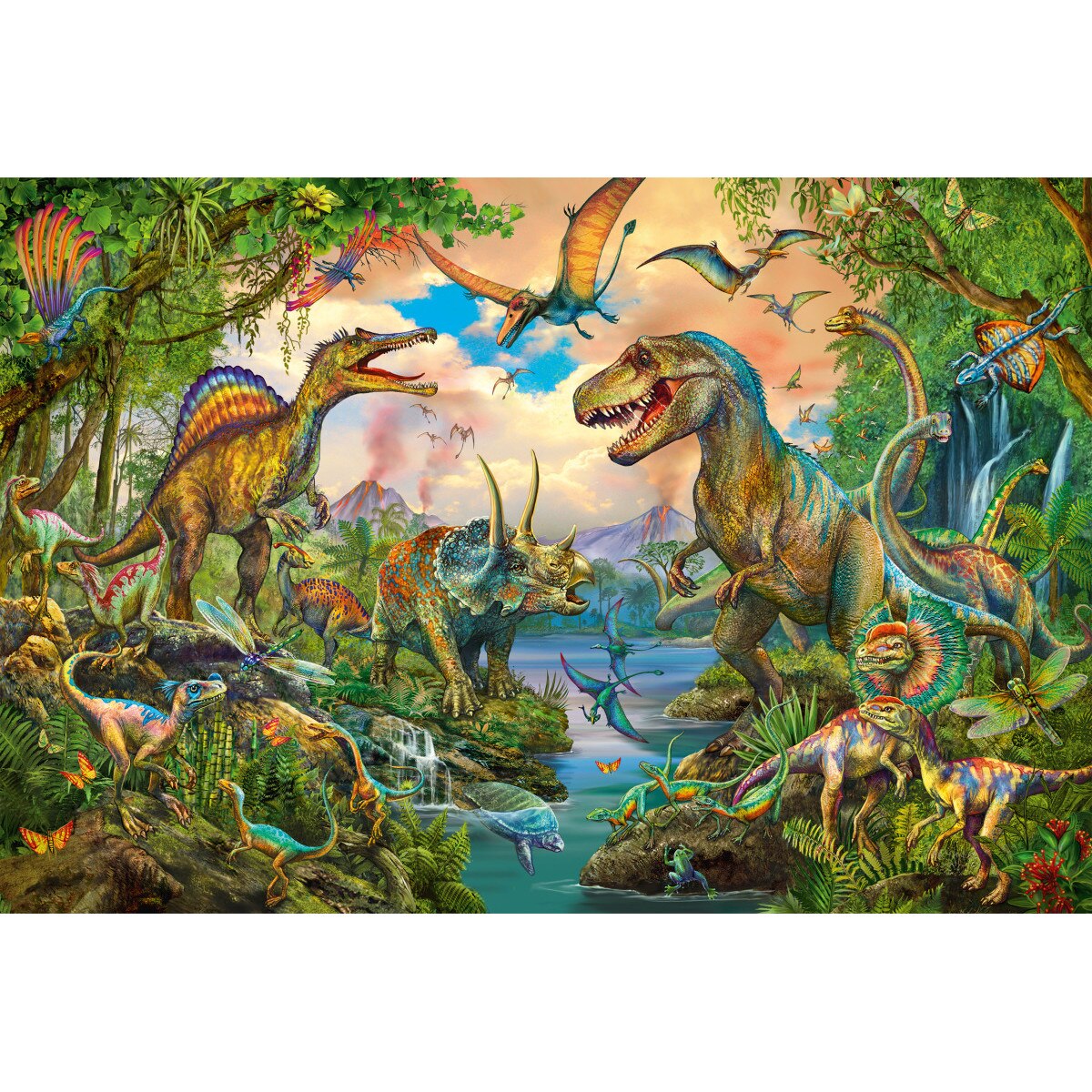 Puzzle Schmidt - Wild Dinosaurs, 150 piese, contine tatuaj (56332)