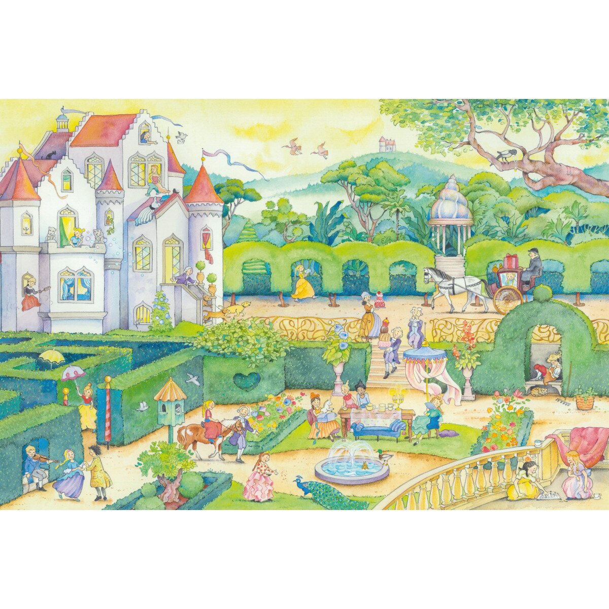 Puzzle Schmidt - Life With The Fairytale Princesses, 100 piese, contine autocolant (56329)