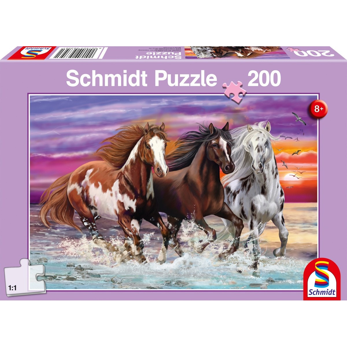 Puzzle Schmidt - Trio of wild horses, 200 piese