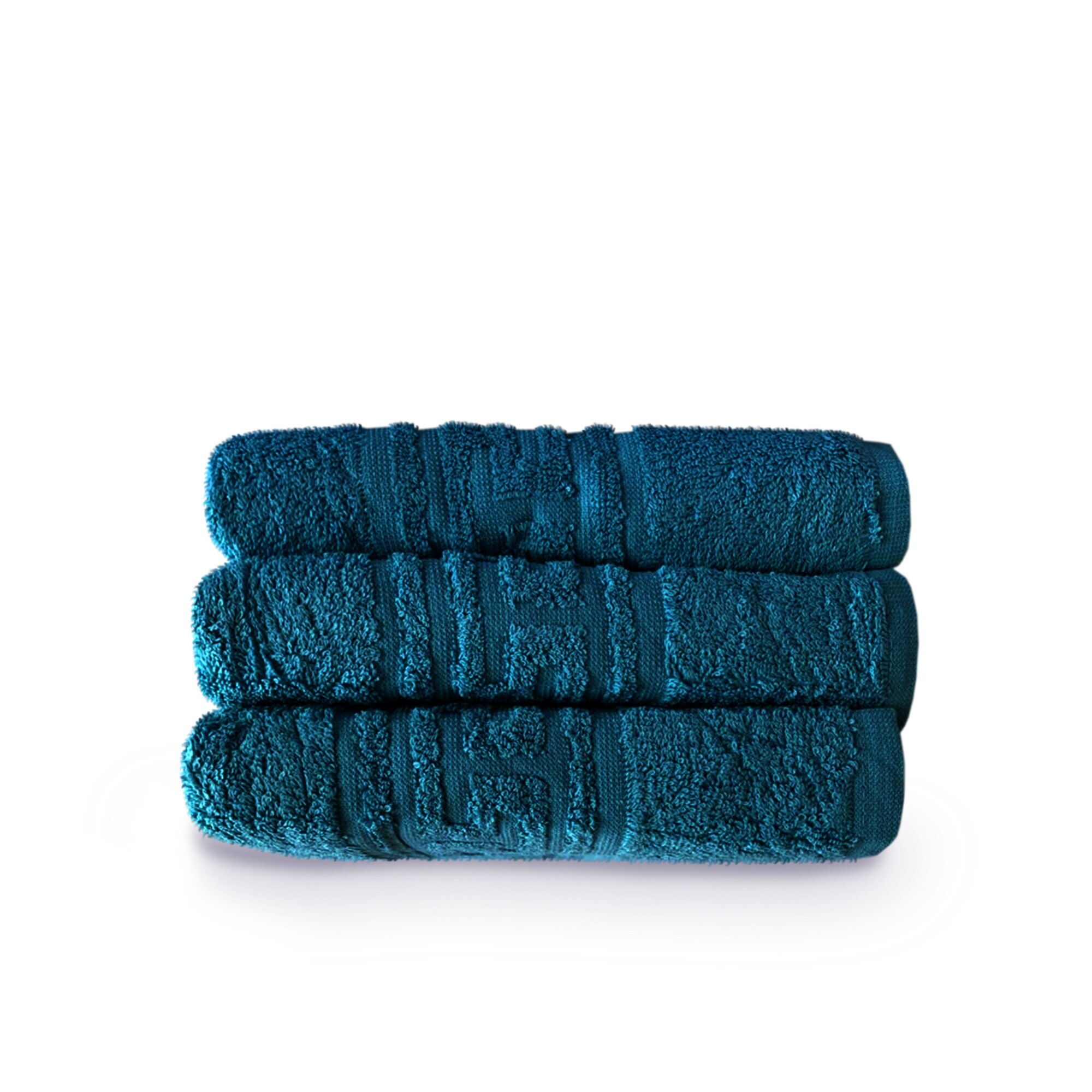 Set X 3 Prosop Et Collection Greek Border 70X140 Albastru Petrol