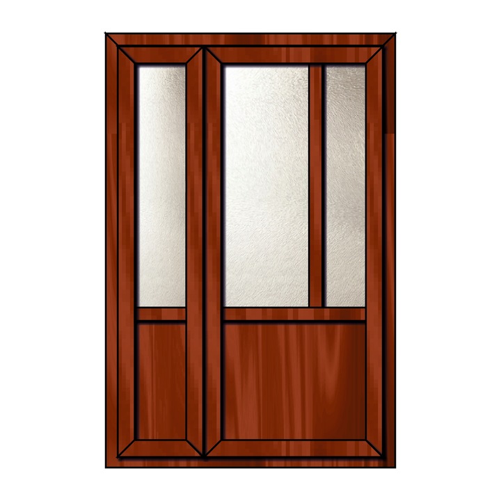 Usa PVC, Tamistef, 4 camere, 2 canate, nuc, exterior, deschidere exterior dreapta, 1250x2000 mm