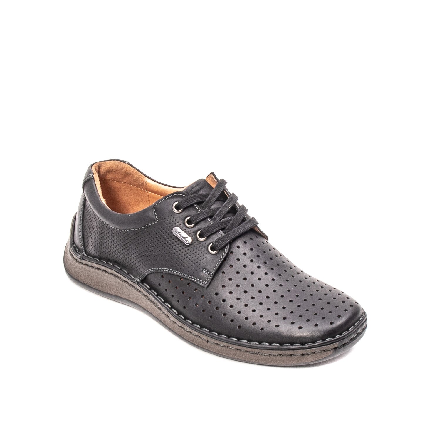 Pantofi barbati vara casual, piele naturala, LFX 594 8602, Negru