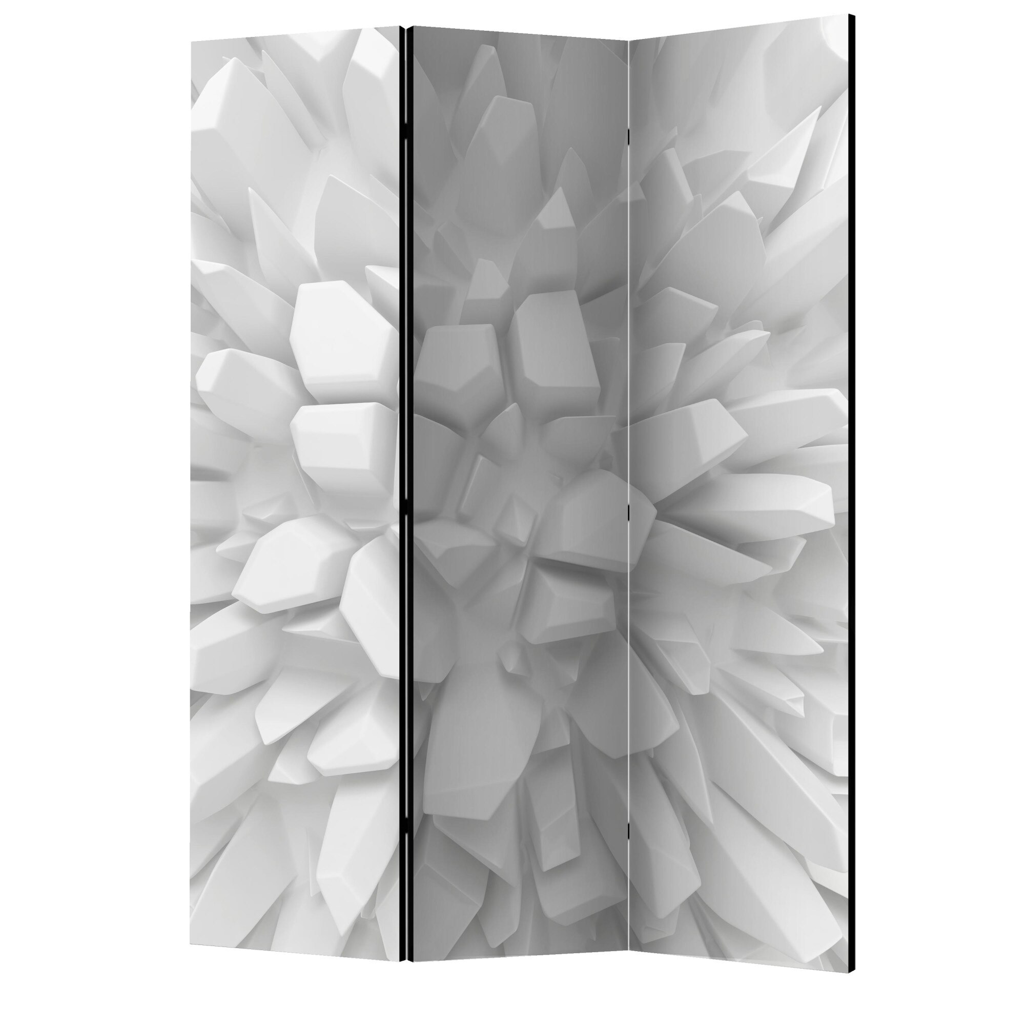 Paravan din 3 parti - Dalie alba - 135 x 172 cm