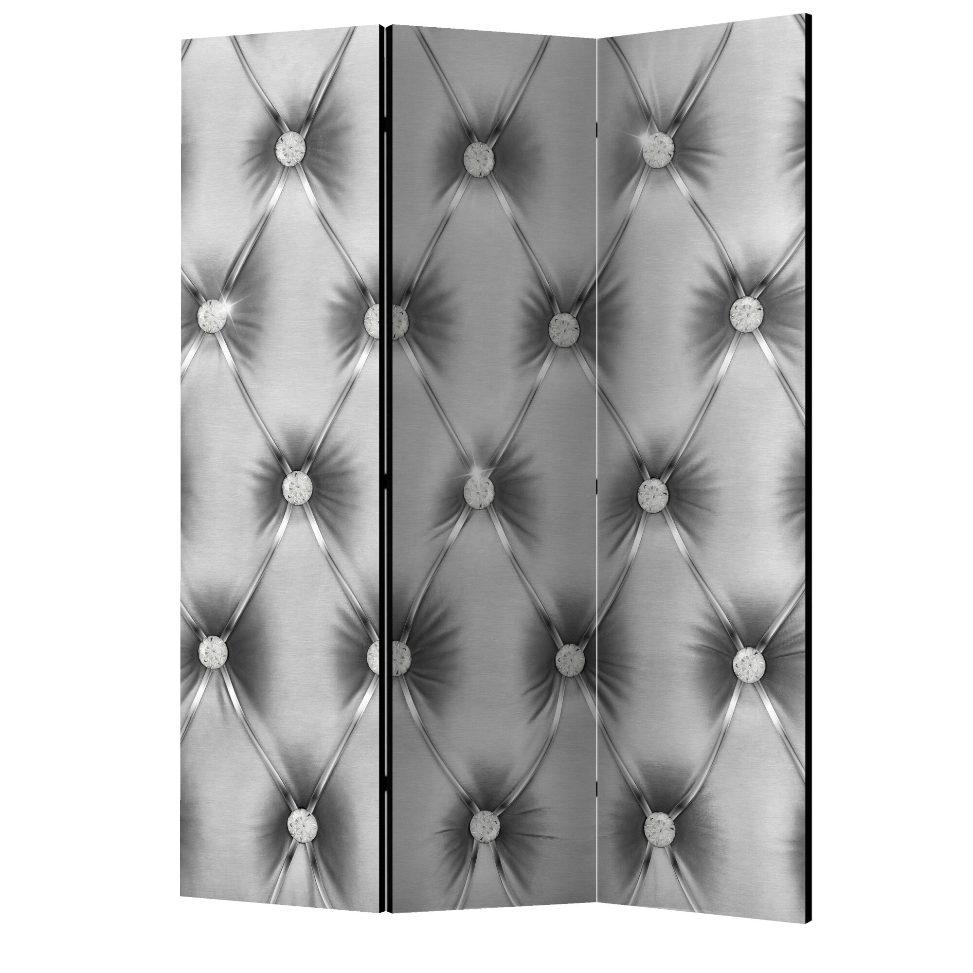 Paravan din 3 parti - Lux de argint - 135 x 172 cm