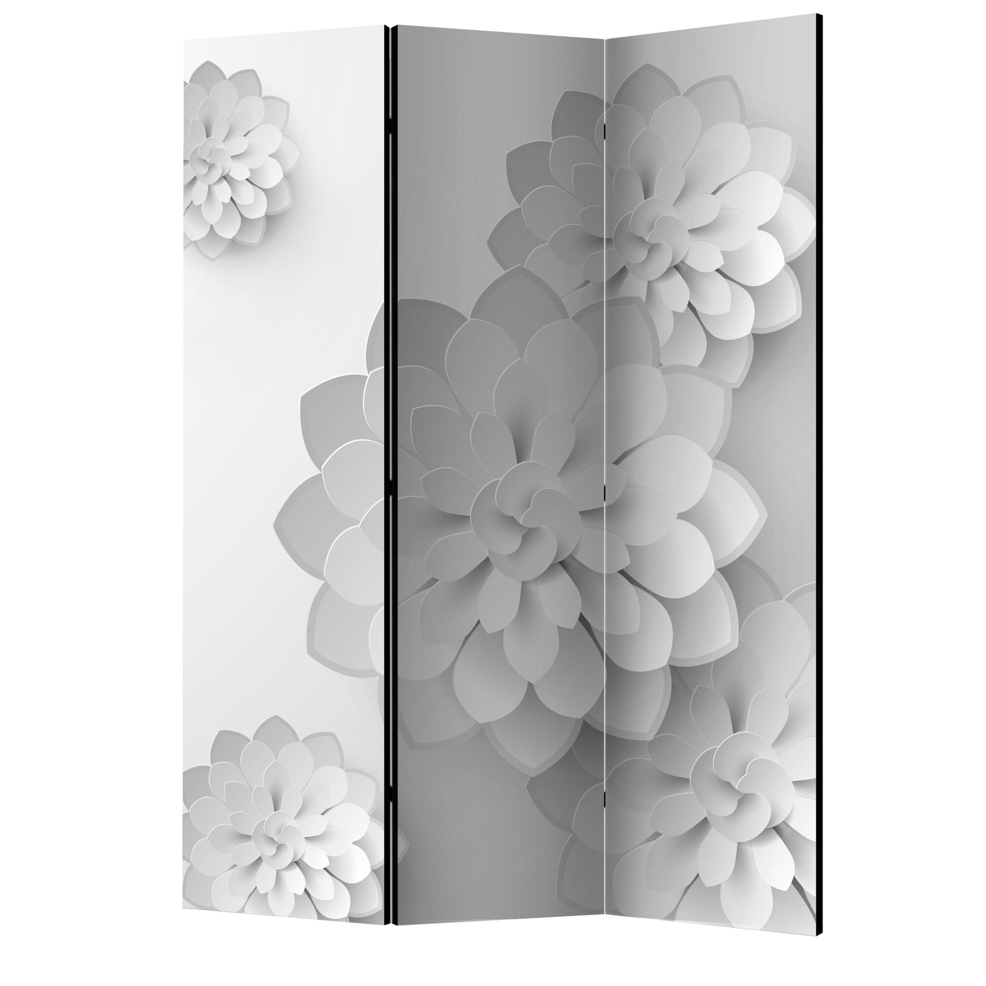 Paravan din 3 parti - Gradina alba - 135 x 172 cm