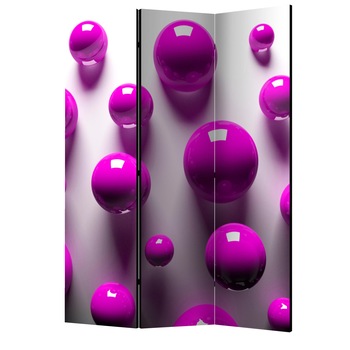 Paravan din 3 parti - Bile mov - 135 x 172 cm Paravan din 3 parti - Bile mov - 135 x 172 cm