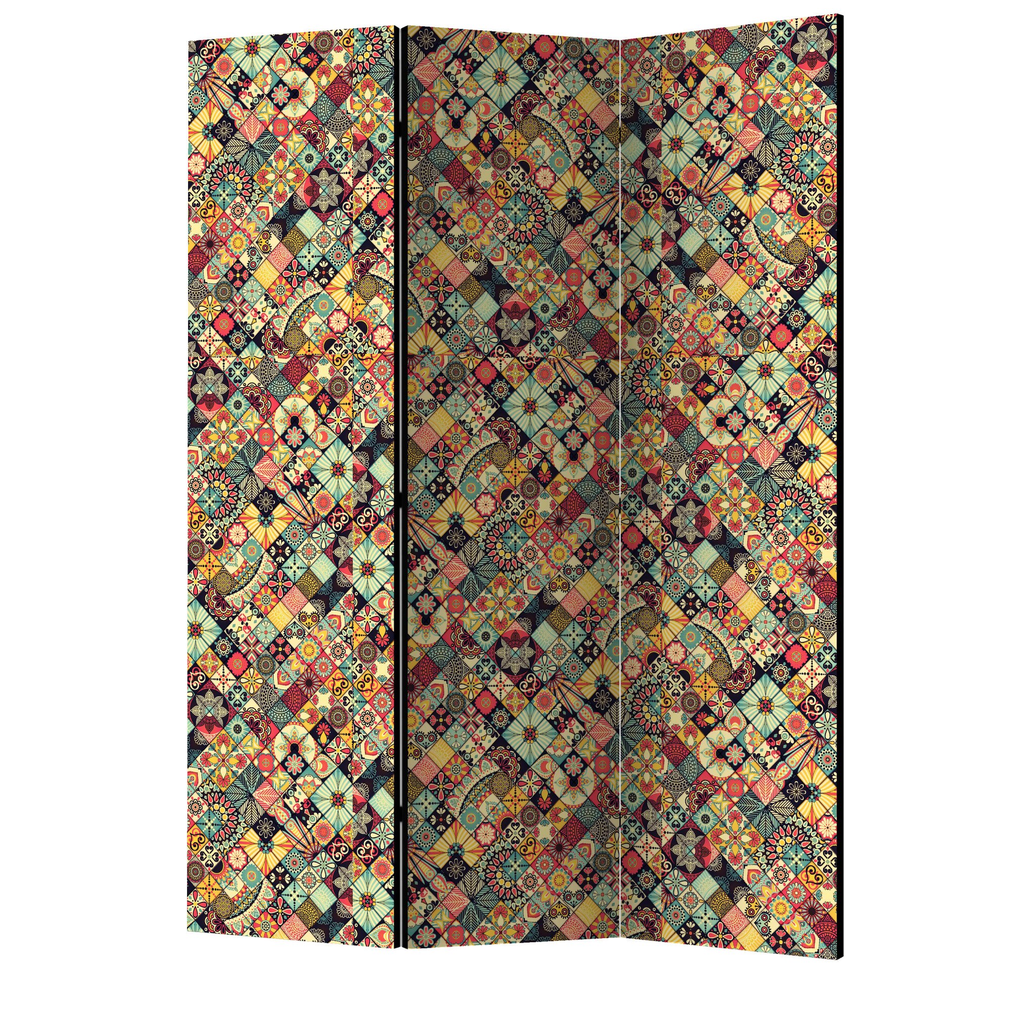 Paravan din 3 parti - Mozaic curcubeu - 135 x 172 cm