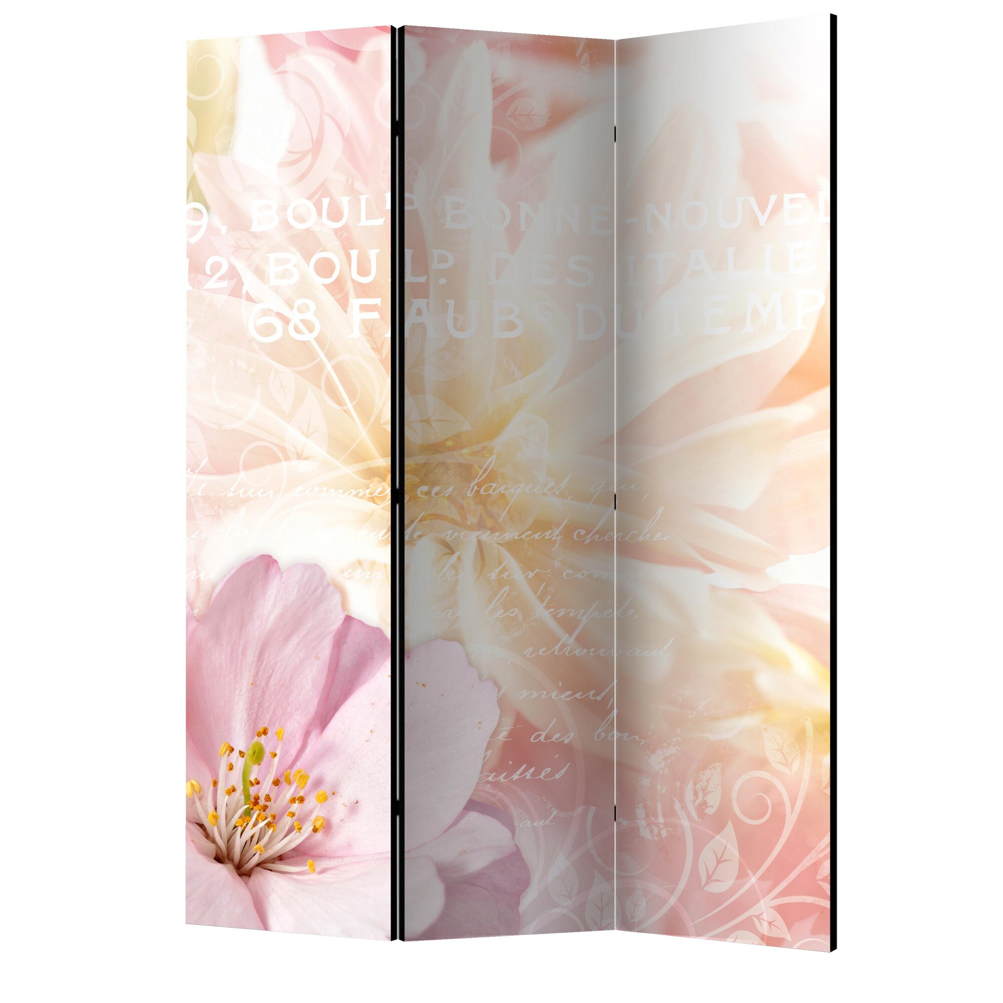 Paravan din 3 parti - Mesaj romantic - 135 x 172 cm