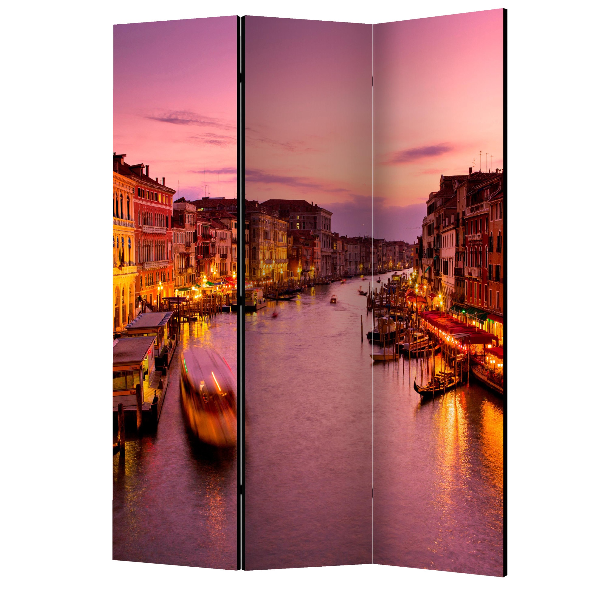 Paravan din 3 parti - Orasul iubitorilor venetia noaptea - 135 x 172 cm