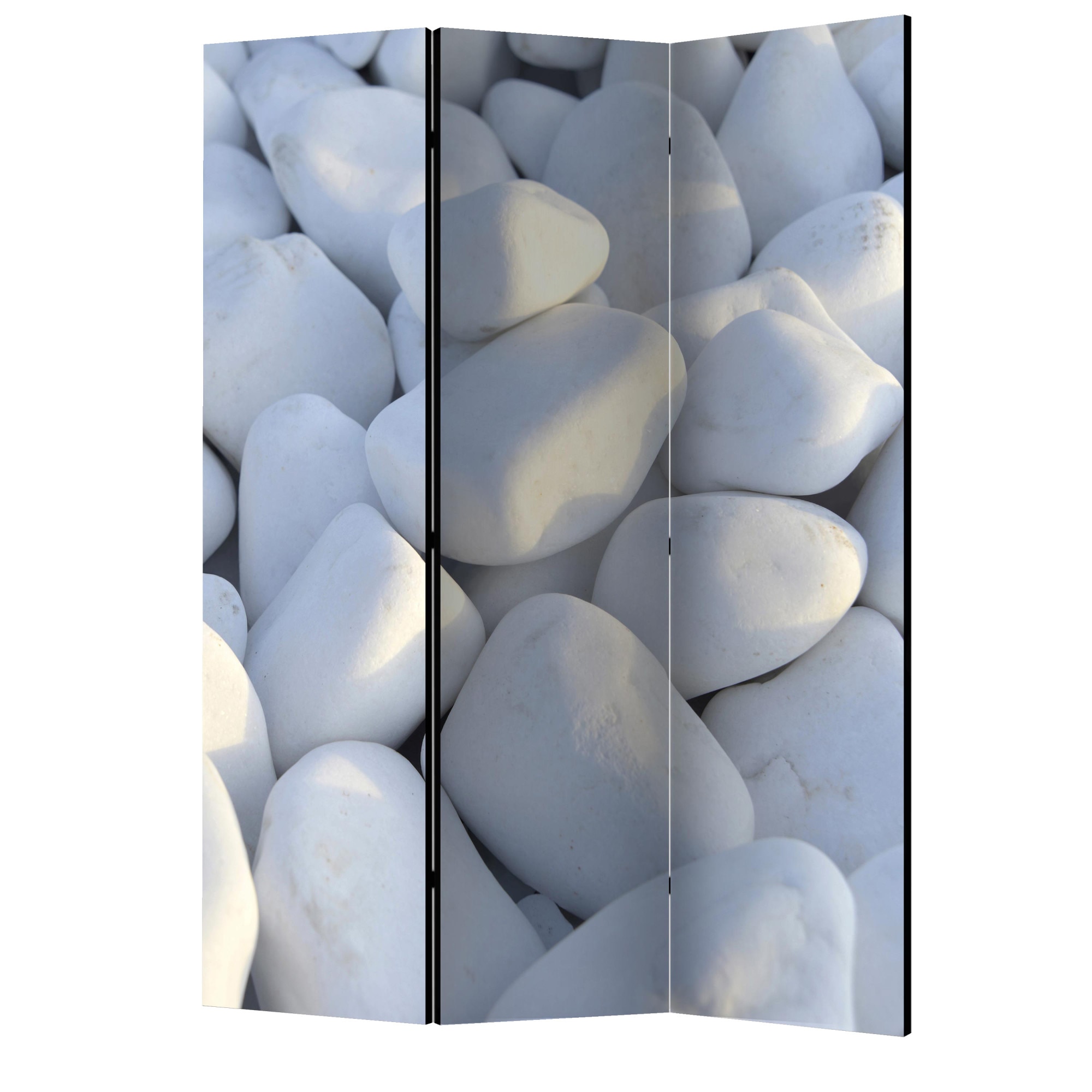 Paravan din 3 parti - Pietrele albe - 135 x 172 cm