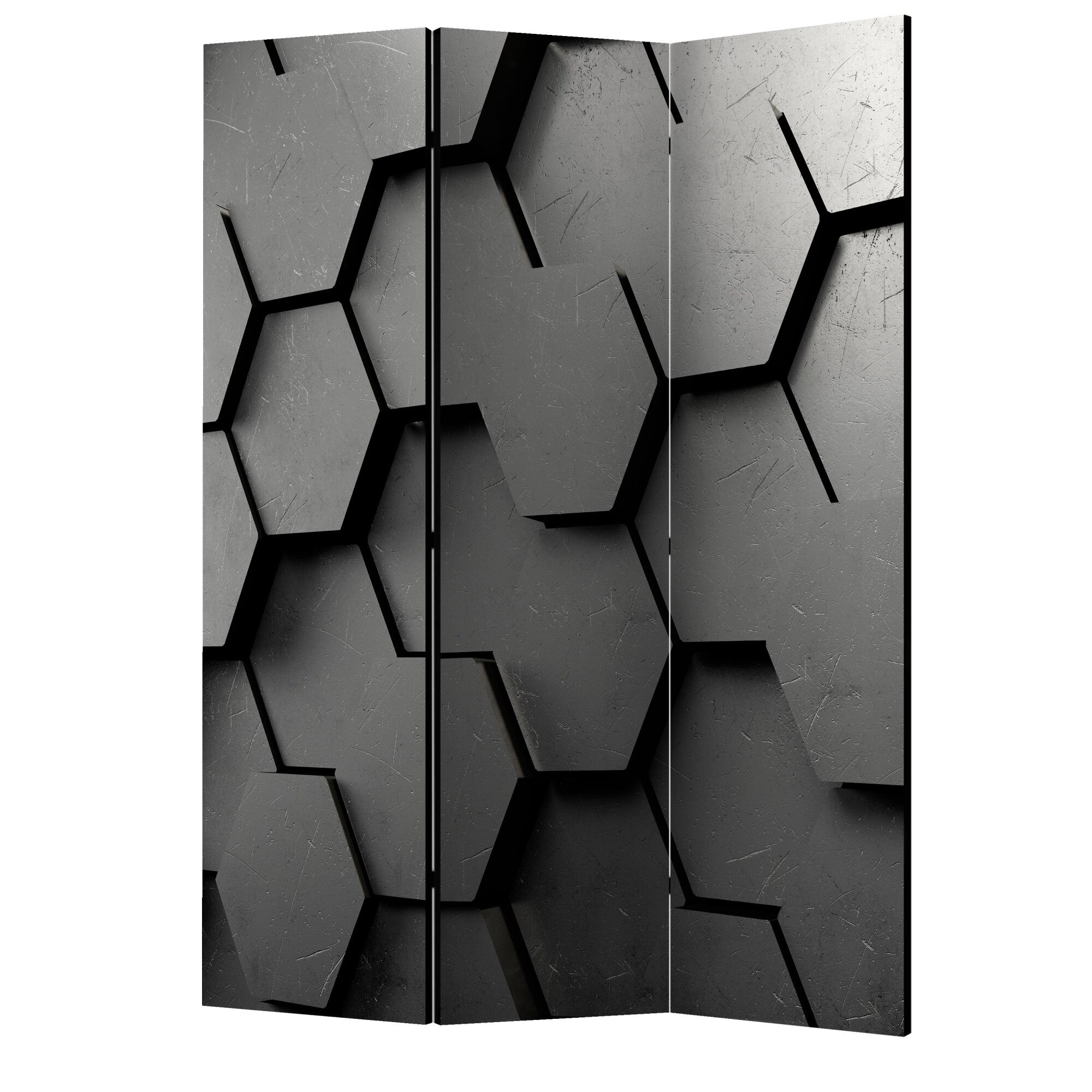 Paravan din 3 parti - Poarta neagra - 135 x 172 cm
