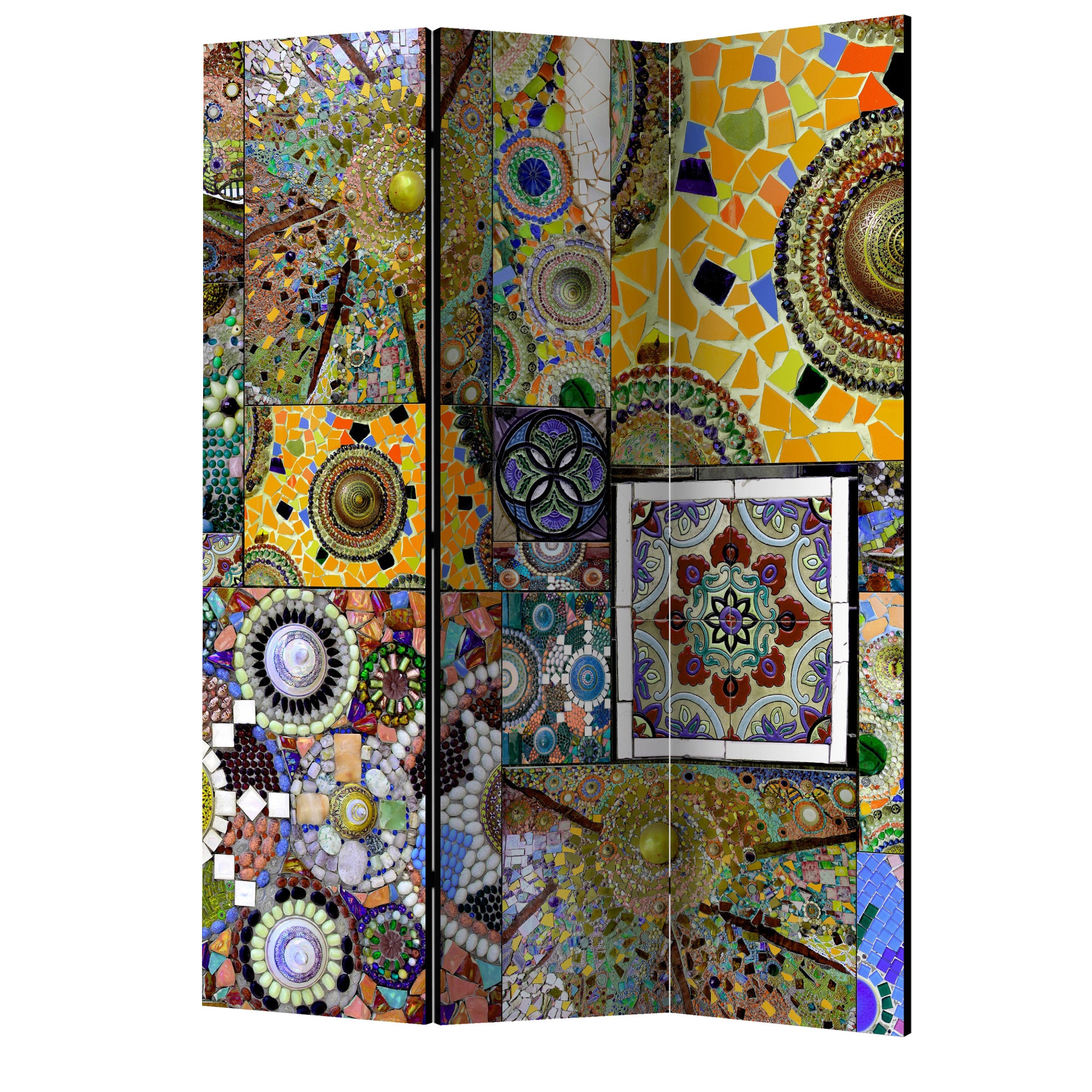 Paravan din 3 parti - Mozaic solar - 135 x 172 cm
