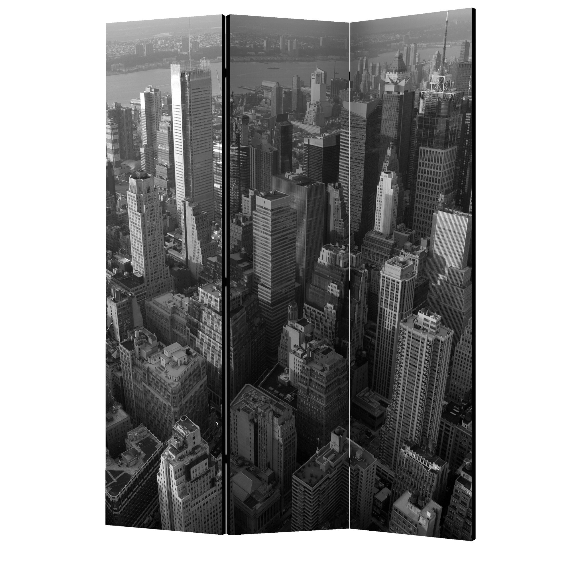 Paravan din 3 parti - New york zgarie-nori vedere pentru pasare - 135 x 172 cm