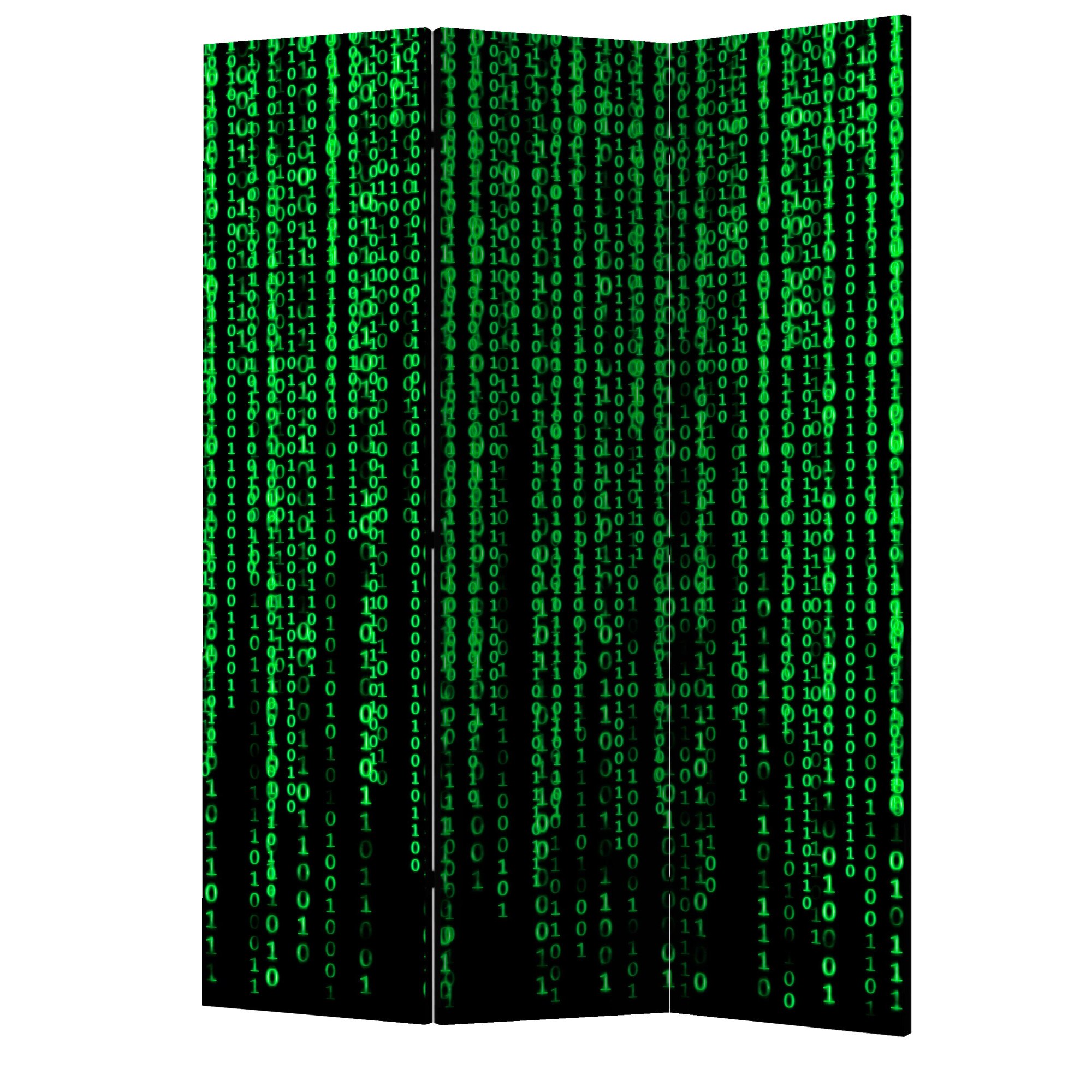 Paravan din 3 parti - Ploaie digitala - 135 x 172 cm