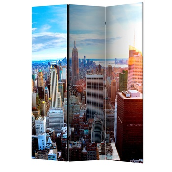 Paravan din 3 parti - Rasaritul de soare peste manhattan - 135 x 172 cm Paravan din 3 parti - Rasaritul de soare peste manhattan - 135 x 172 cm