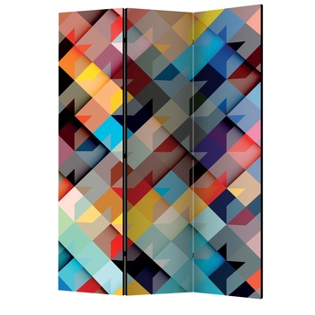 Paravan din 3 parti - Patchwork color - 135 x 172 cm Paravan din 3 parti - Patchwork color - 135 x 172 cm