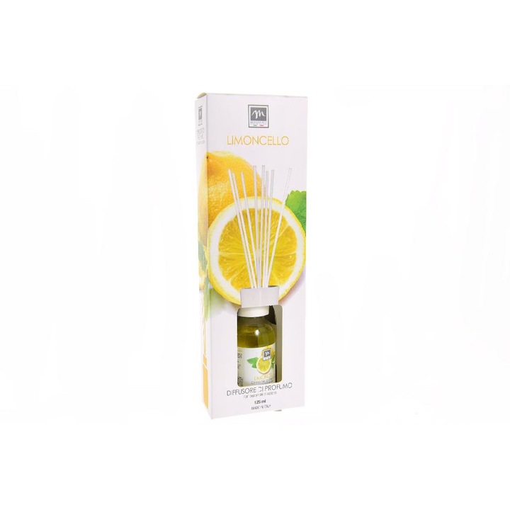 Odorizant cu betisoare bumbac, Mercury, 125 ml, Lamaie