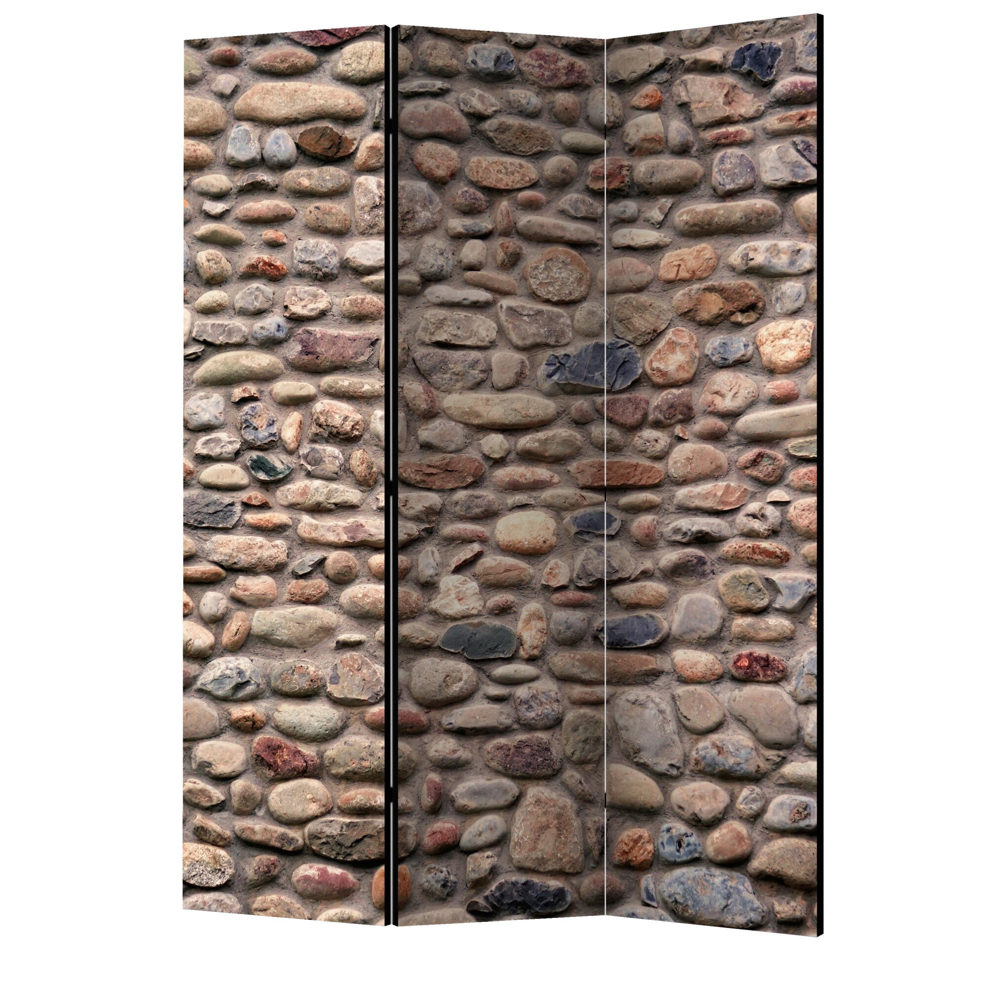 Paravan din 3 parti - Varietati pietroase - 135 x 172 cm