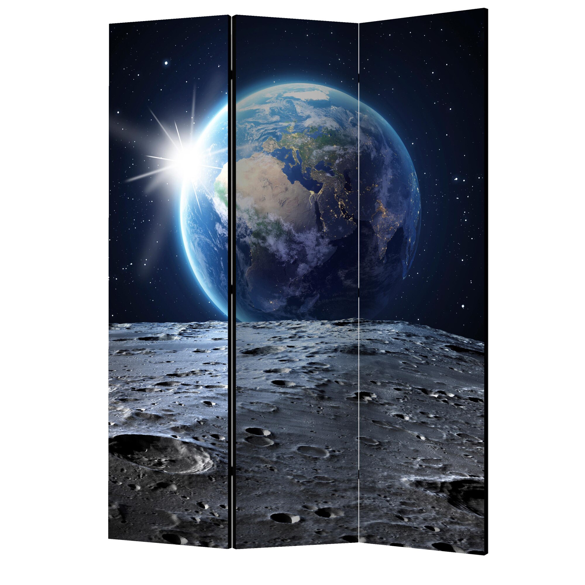 Paravan din 3 parti - Vedere a planetei albastre - 135 x 172 cm