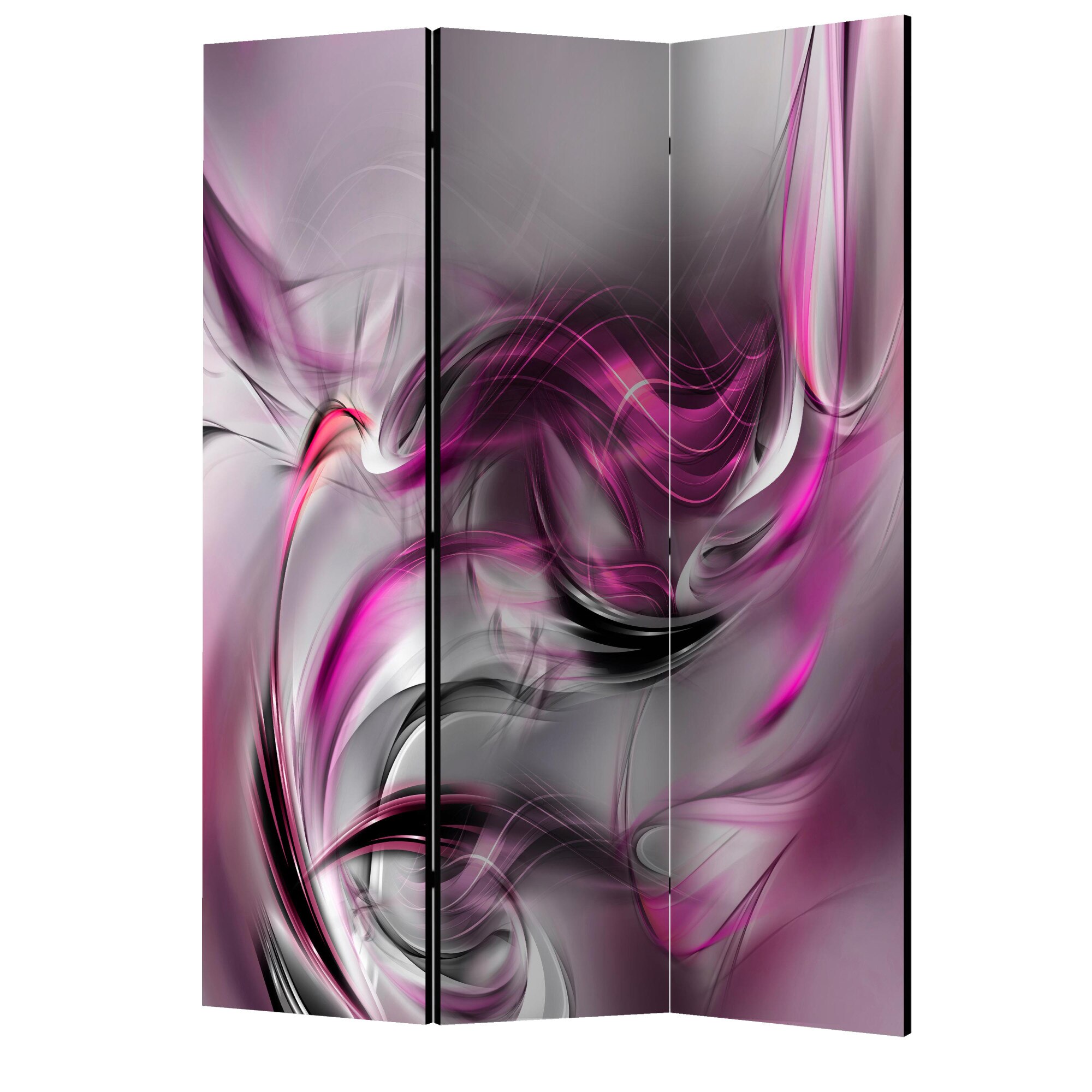 Paravan din 3 parti - Viraje roz II - 135 x 172 cm