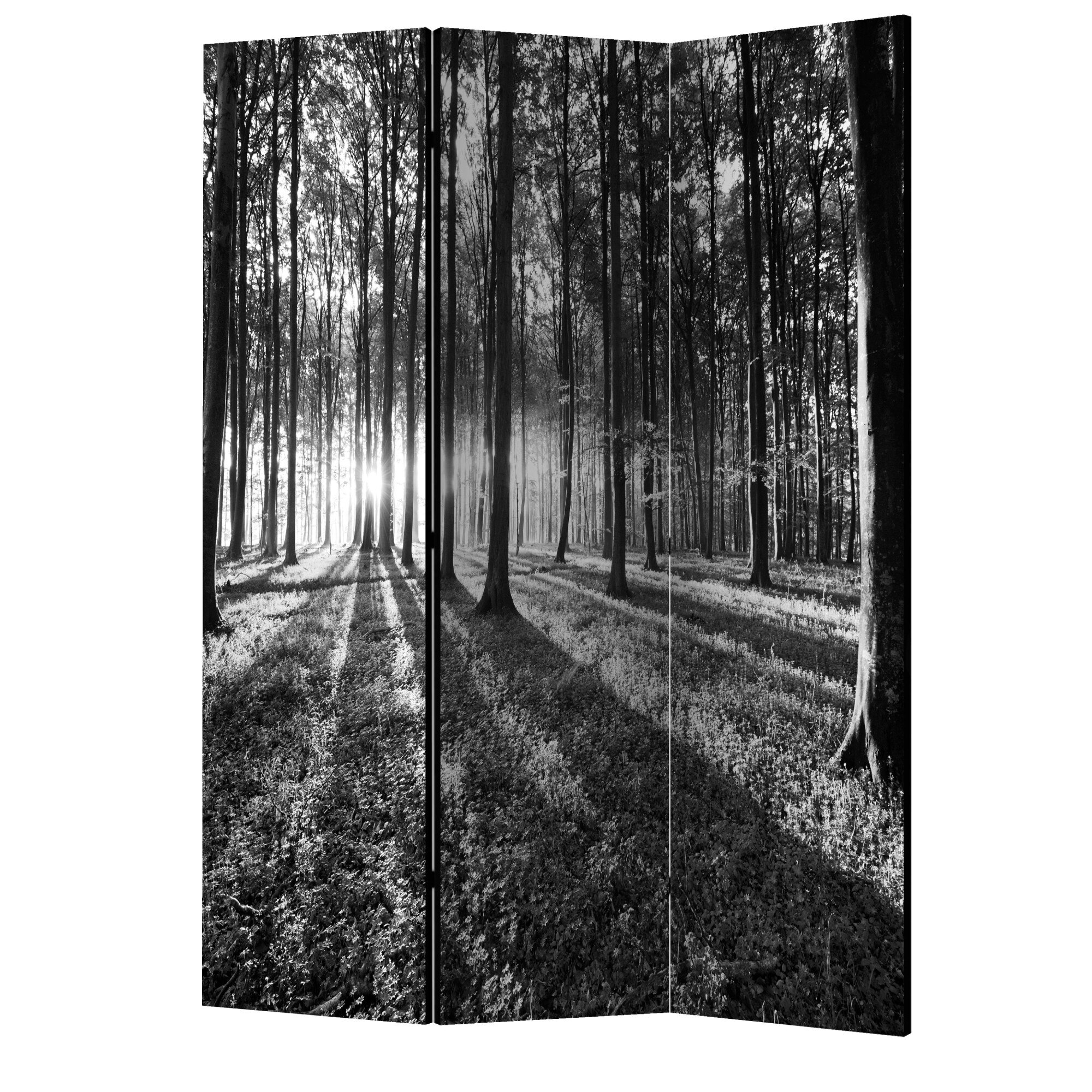 Paravan din 3 parti - Salbaticie gri - 135 x 172 cm