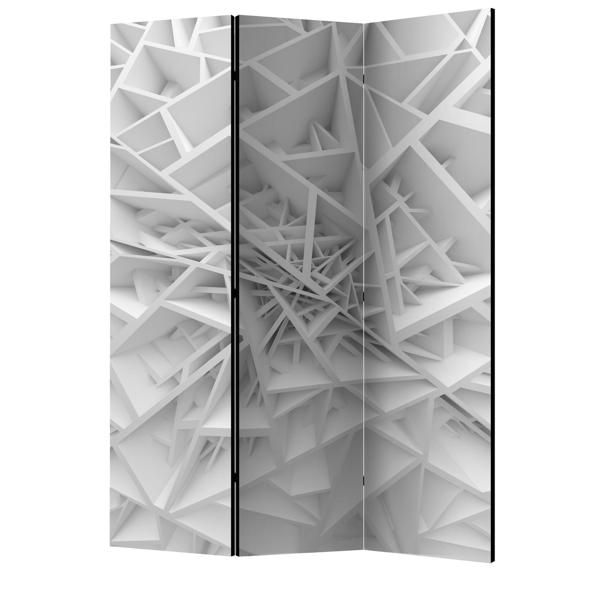 Paravan din 3 parti - White spider's web - 135 x 172 cm