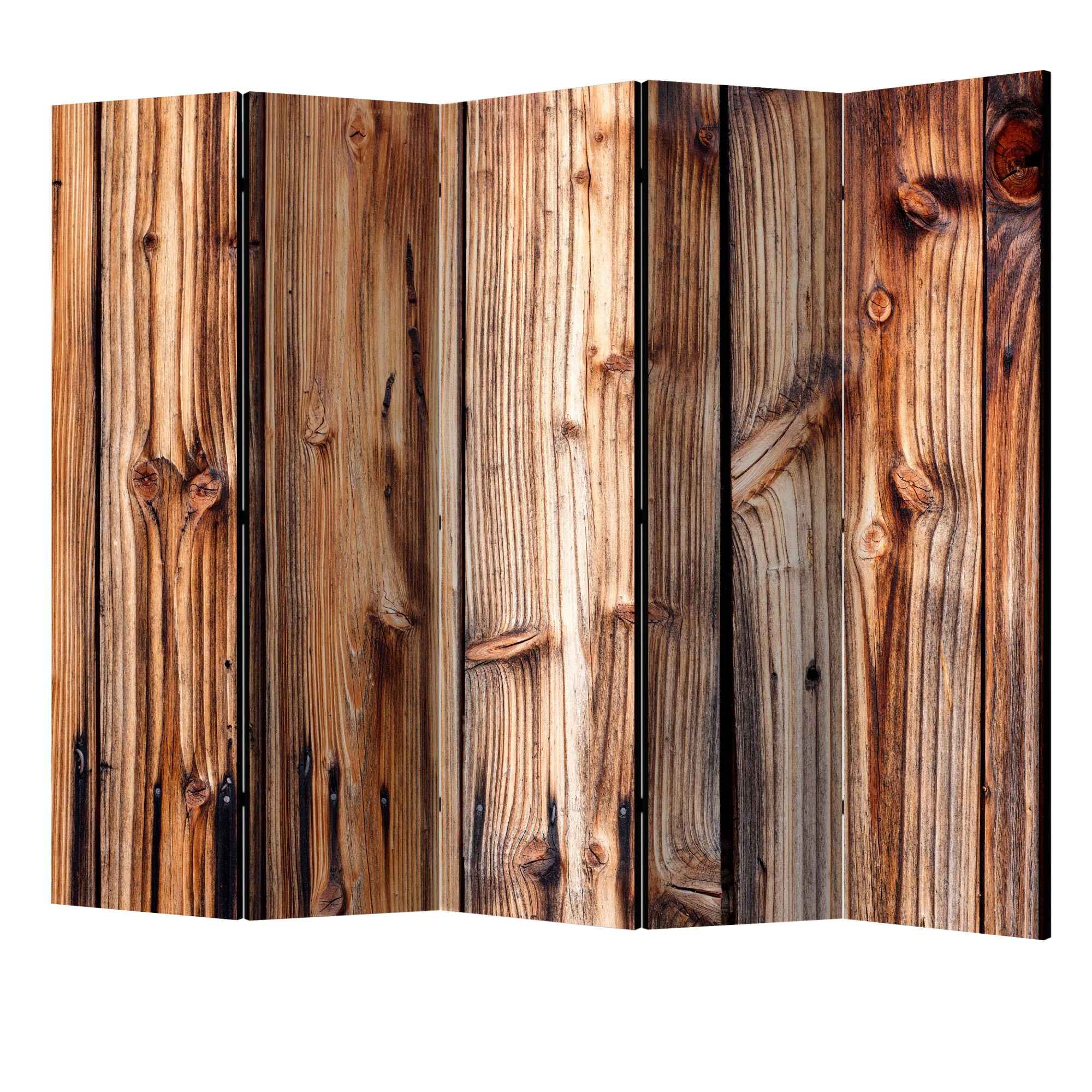 Paravan din 5 parti - Camera de lemn II - 225 x 172 cm