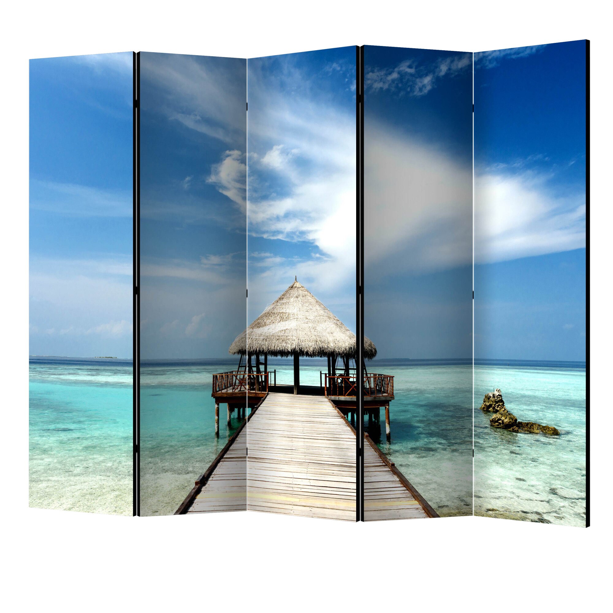 Paravan din 5 parti - Aventura de vacanta II - 225 x 172 cm