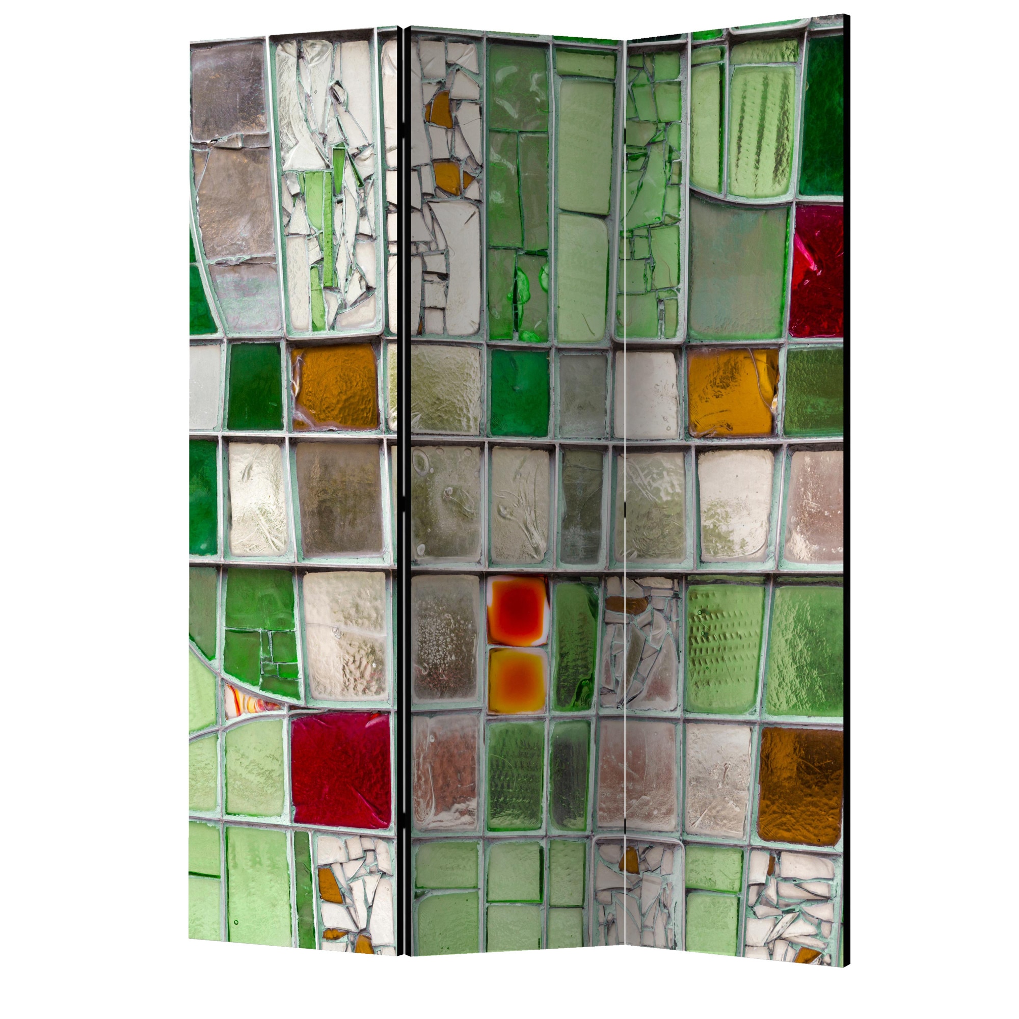 Paravan din 3 parti - Vitraliu de smarald - 135 x 172 cm