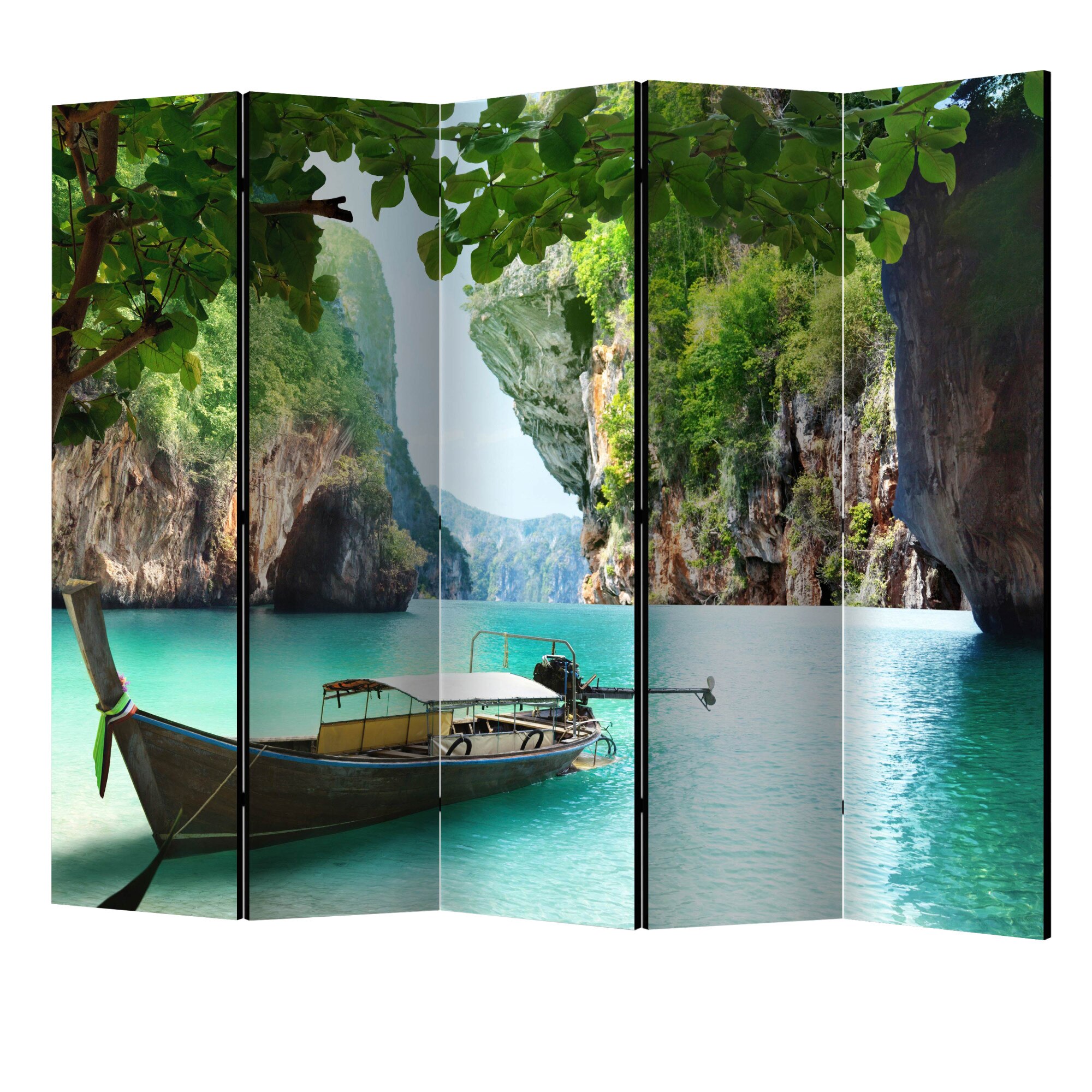 Paravan din 5 parti - Barca dezolanta II - 225 x 172 cm