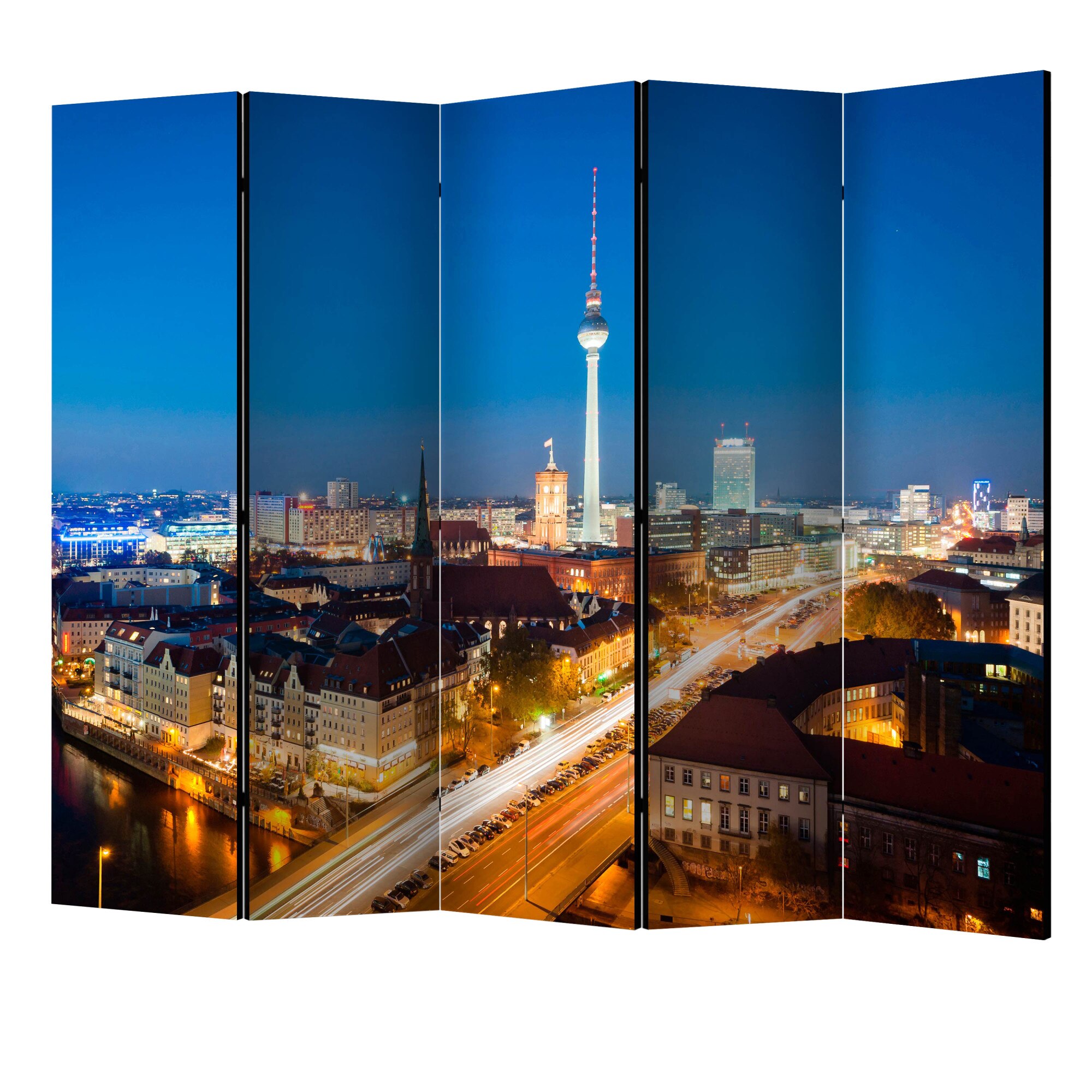 Paravan din 5 parti - Berlinul noaptea II - 225 x 172 cm