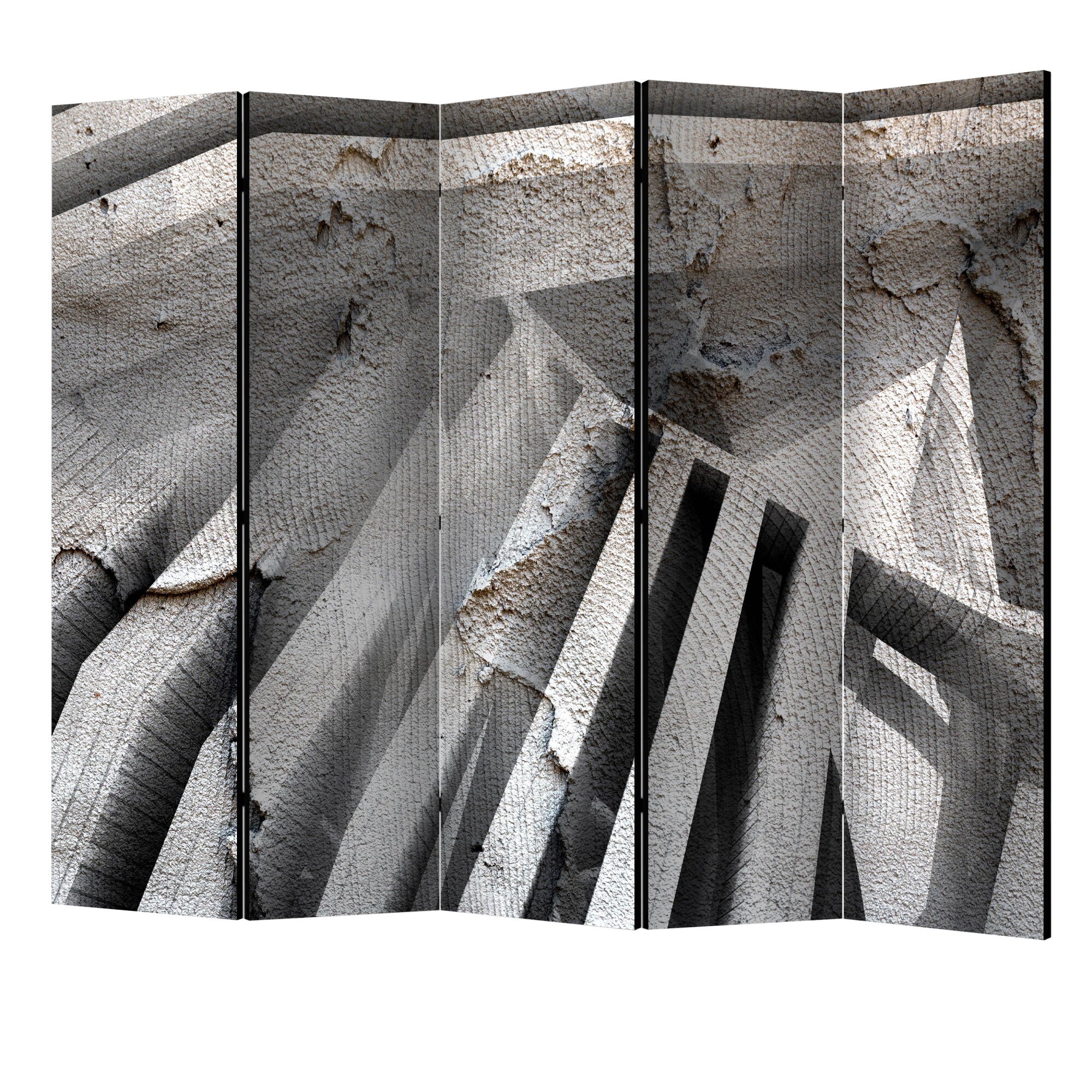 Paravan din 5 parti - Beton 3d II - 225 x 172 cm