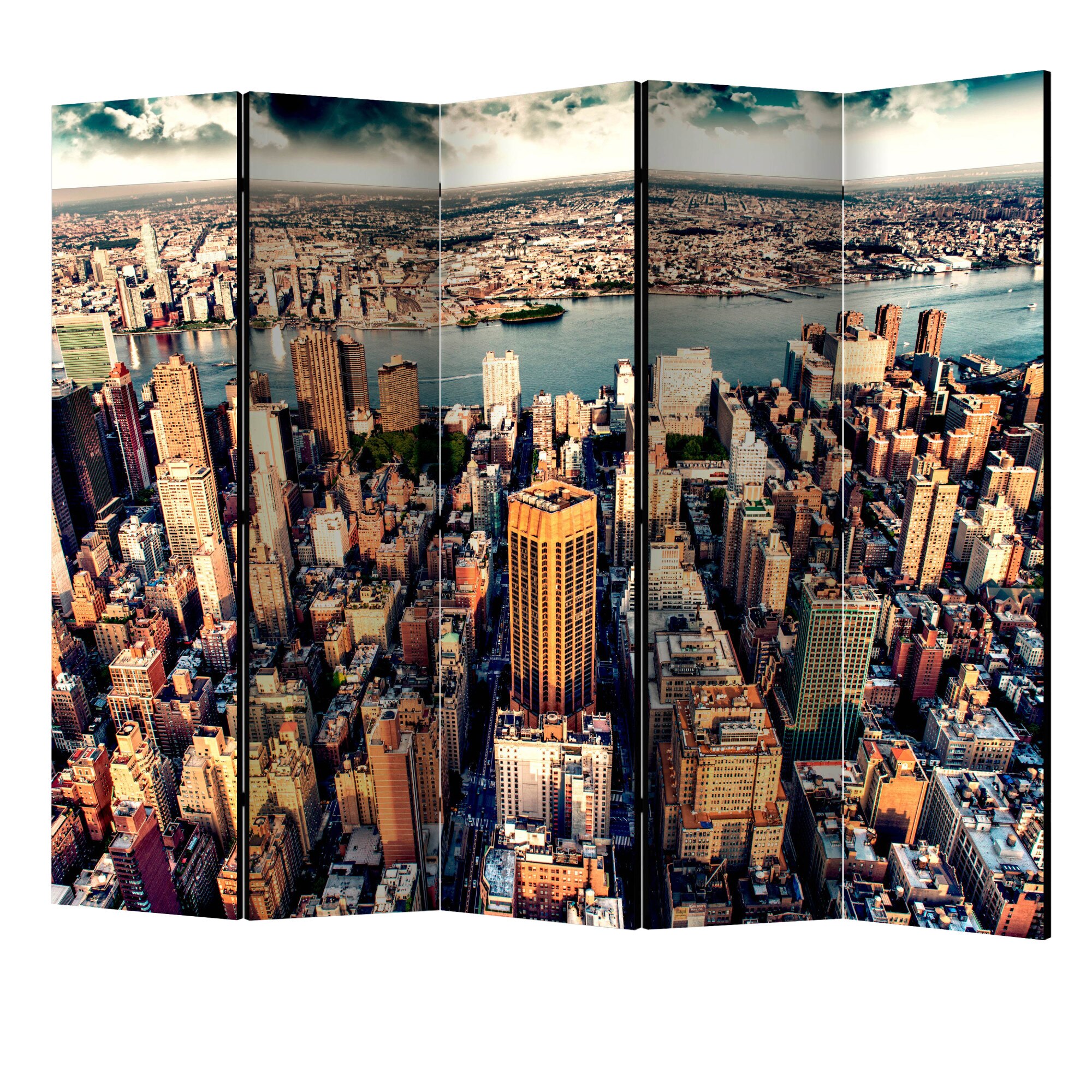 Paravan din 5 parti - Bird's eye view din new york II - 225 x 172 cm