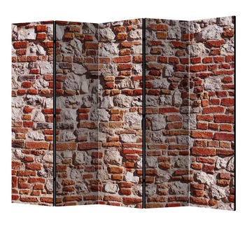 Paravan din 5 parti - Bricky age II - 225 x 172 cm Paravan din 5 parti - Bricky age II - 225 x 172 cm