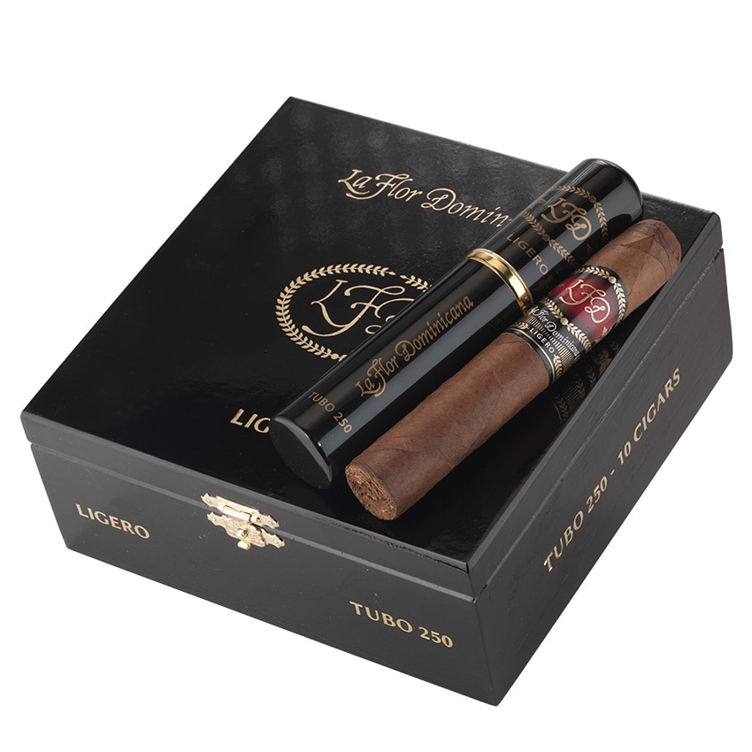 Trabucuri La Flor Dominicana Tubos 250 Ligero Natural Cutie (10 bucati)