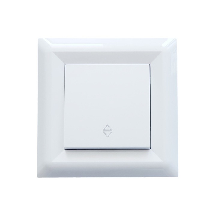 Ключ девиаторен LB Light Softline, СХ.6, 10А, 250V, Бял